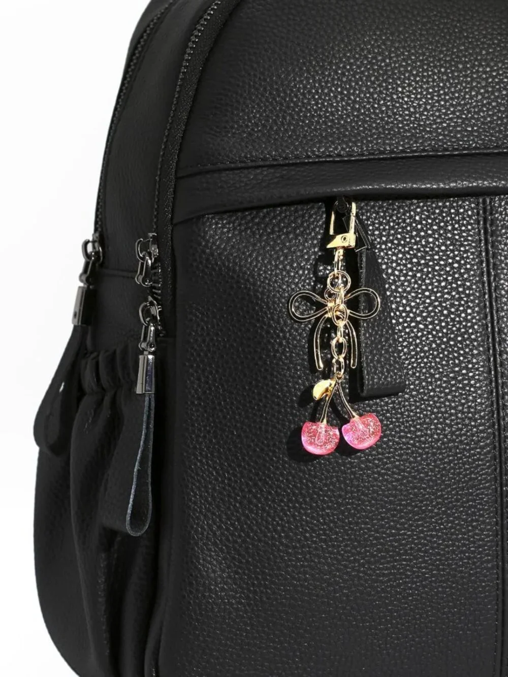 Cute Cherry Bag Charms Set - 4 PCS Keychain Accessories for Handbags & Purses